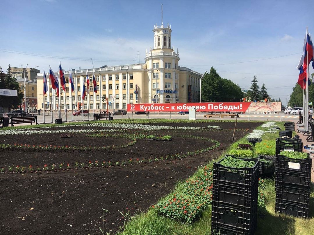 Перед областной администрацией в Кемерове все лето будут благоухать цветы